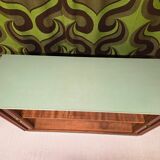 Meuble rideau rangement chêne 1960