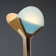 Vintage aluminium and glass floor lamp, Italian design, 1980s.