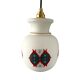 Vintage suspension lamp in white opaline decorated electrified to nine