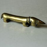 Brass dog paperweight, vintage from the 1970s