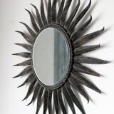 Mirror Sun 51x51cm black metal