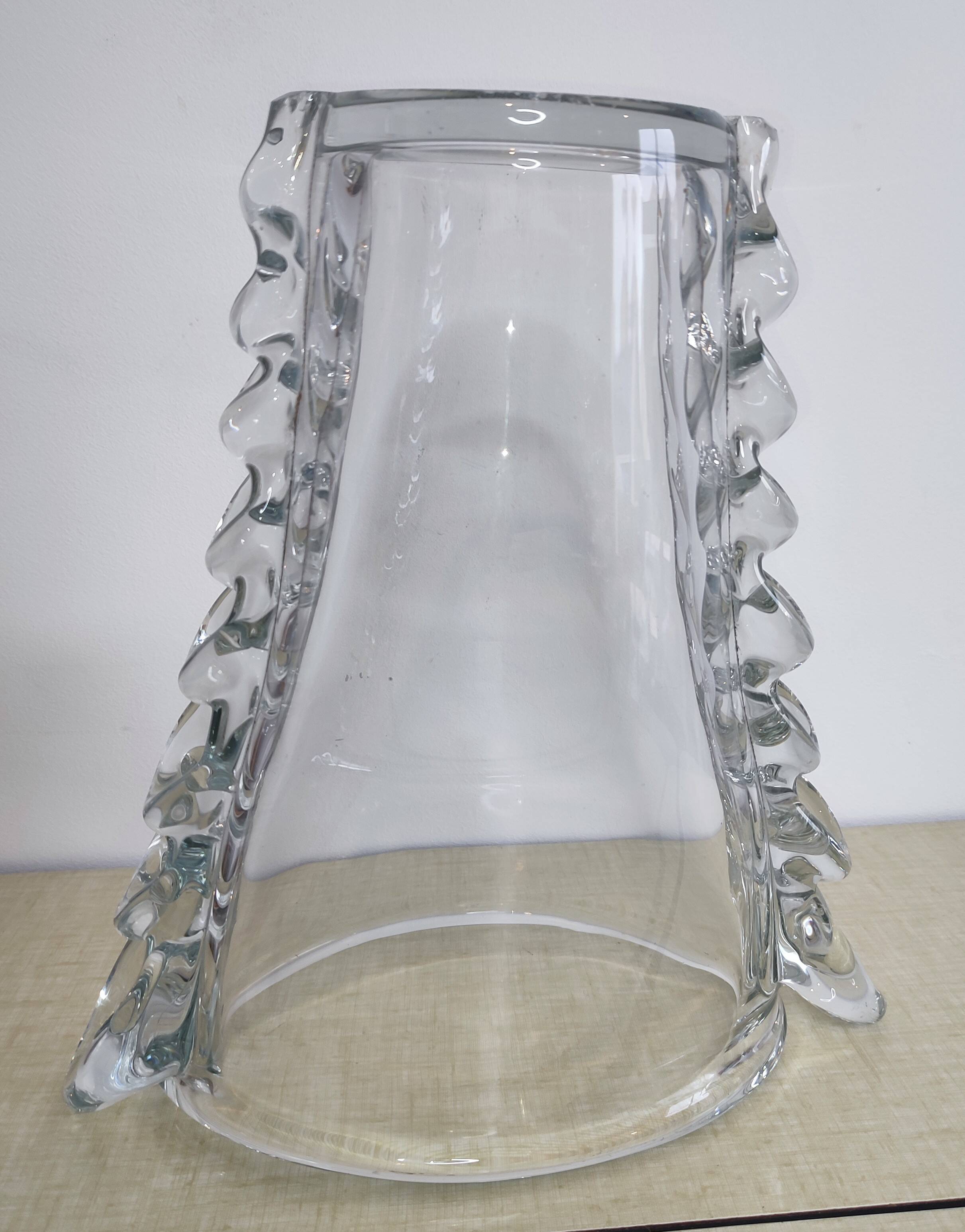 Large oval crystal vase