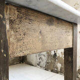 Oak and marble farm table