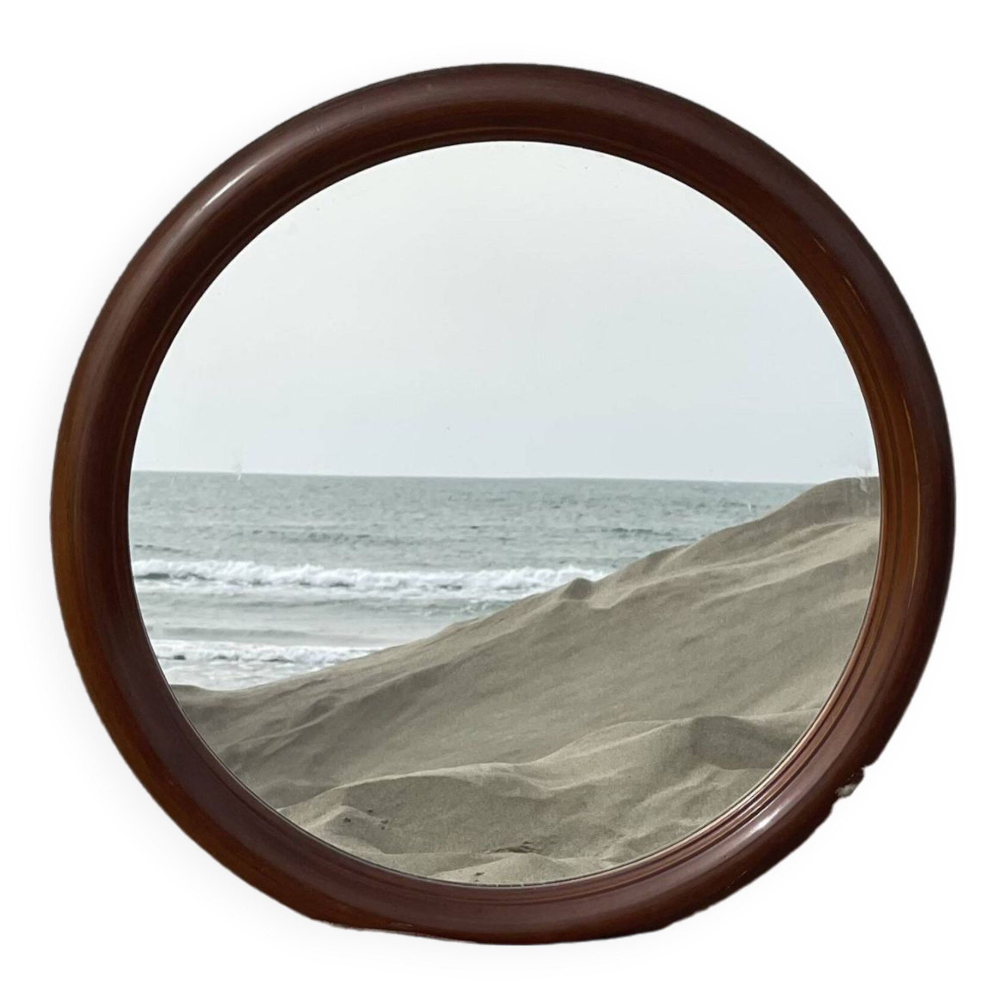 Large wooden wall mirror