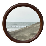 Grand miroir mural en bois