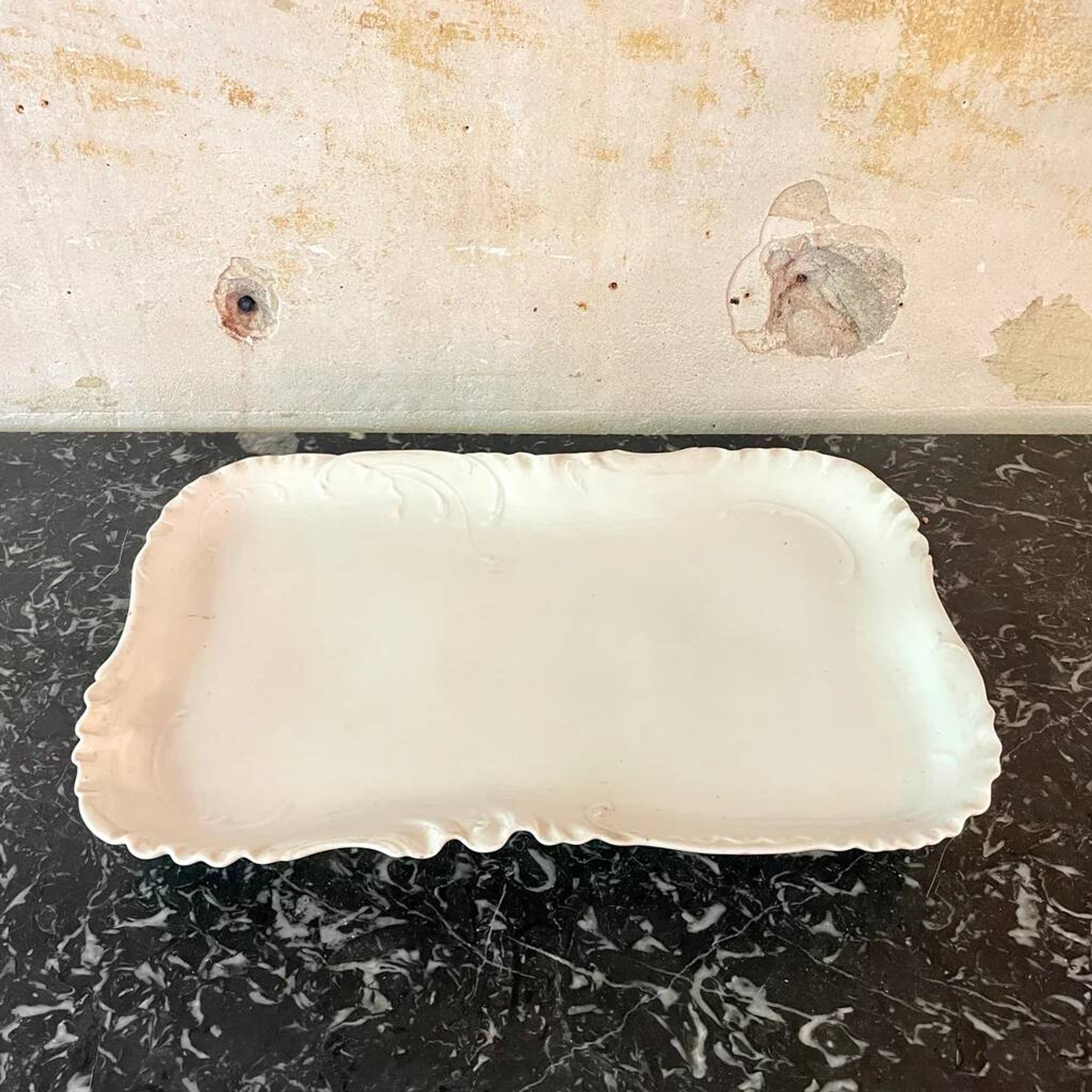 Large rectangular porcelain platter, 19th century, H&Cie France