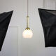 Vintage gold & opaline pendant lamp