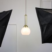 Vintage gold & opaline pendant lamp