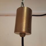 Three vintage suspension lamps, copper aluminum and glass