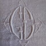 Damask tablecloth in very fine cotton, snowy white (225 x 150 cm)