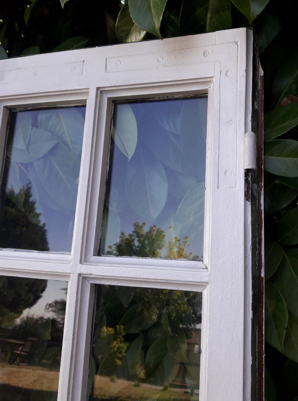 Old oak window H96.9xL81cm small panes