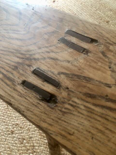 Antique wooden farm bench