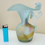 Pitcher vase in blown glass paste, free form, design of the twentieth century