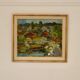Original Swedish Oil On Panel – "Village" By Bertil Lundqvist – Signed – Vintage & Framed
