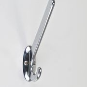 Up to 5 large Art Deco Bauhaus wall hooks in nickel and brass, Vienna, 1930s.