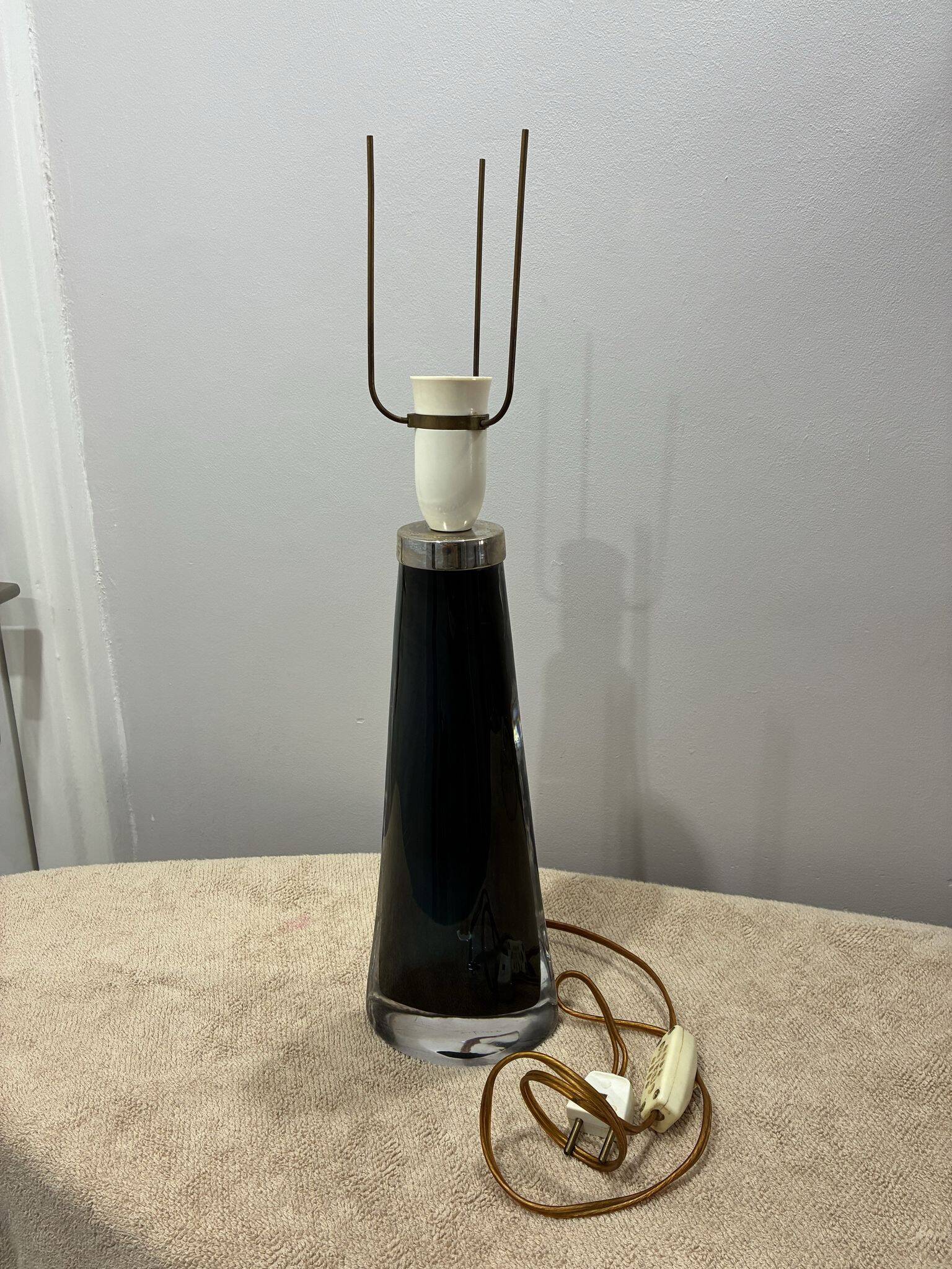 Carl Fagerlund for Orrefors RD 1566 glass table lamp, 1960s