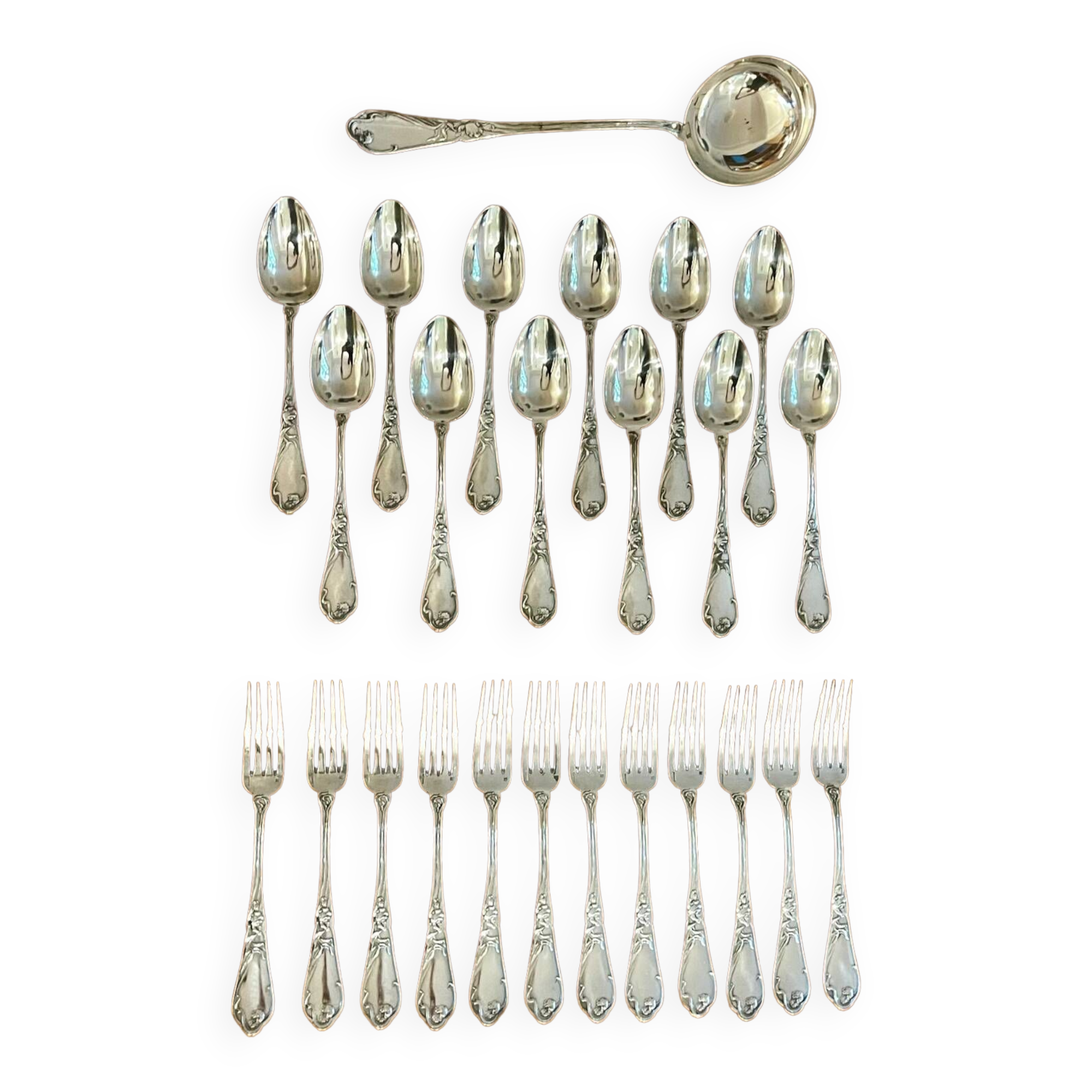 Art nouveau decor of iris 25 pieces