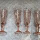 Pink glass champagne flutes from Arcoroc Luminarc model Rosaline