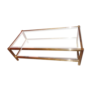 table basse verre laiton - hollywood