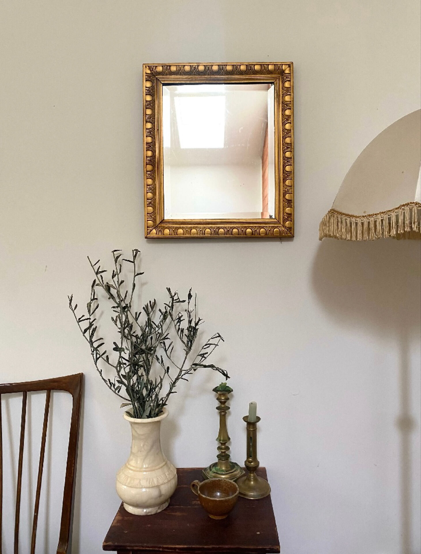 Magnificent antique mirror in neoclassical style.