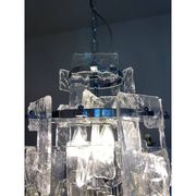 21st Century Transparent and Silver Chandelier in Murano Glass