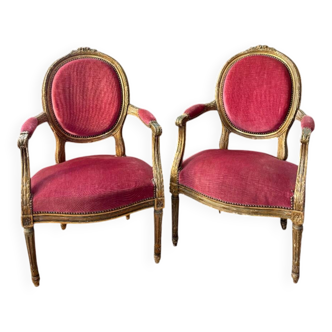 Pair of Louis XVI Medallion Armchairs