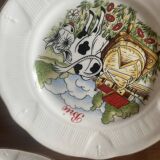 Set of 12 porcelain cheese plates