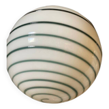 Murano Style Glass Pendant Swirling Green and White