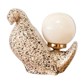Lampe oiseau "colombe" en céramique mouchetée, 1970