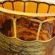 Vase en verre peint
