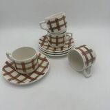 Lot tasses motif torchon