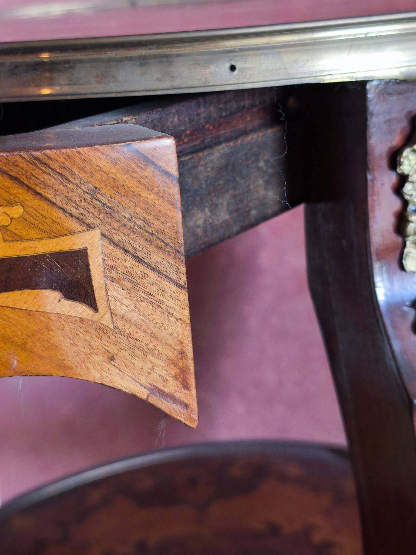 Napoleon III side table with three tiers in marquetry – 19th century