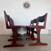 Set of 6 old Scandinavian chairs from the 60s, vintage teak