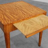 Art Deco Birch‑Veneered Side Table with Drawer, France 1920s