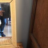 White wooden mirror
