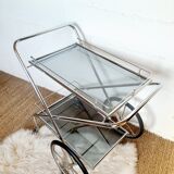 Rolling dessert / chrome bar and smoked glass