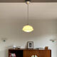 White opaline ceiling hanging aluminum rod 1950,1960
