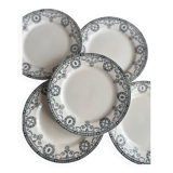 5 assiettes plates - Salins terre de fer