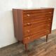 Scandinavian vintage chest of drawers with 4 exotic teak-style wooden drawers 1950 1960