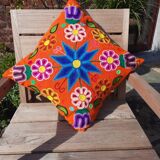 Orange Peruvian cushion cover