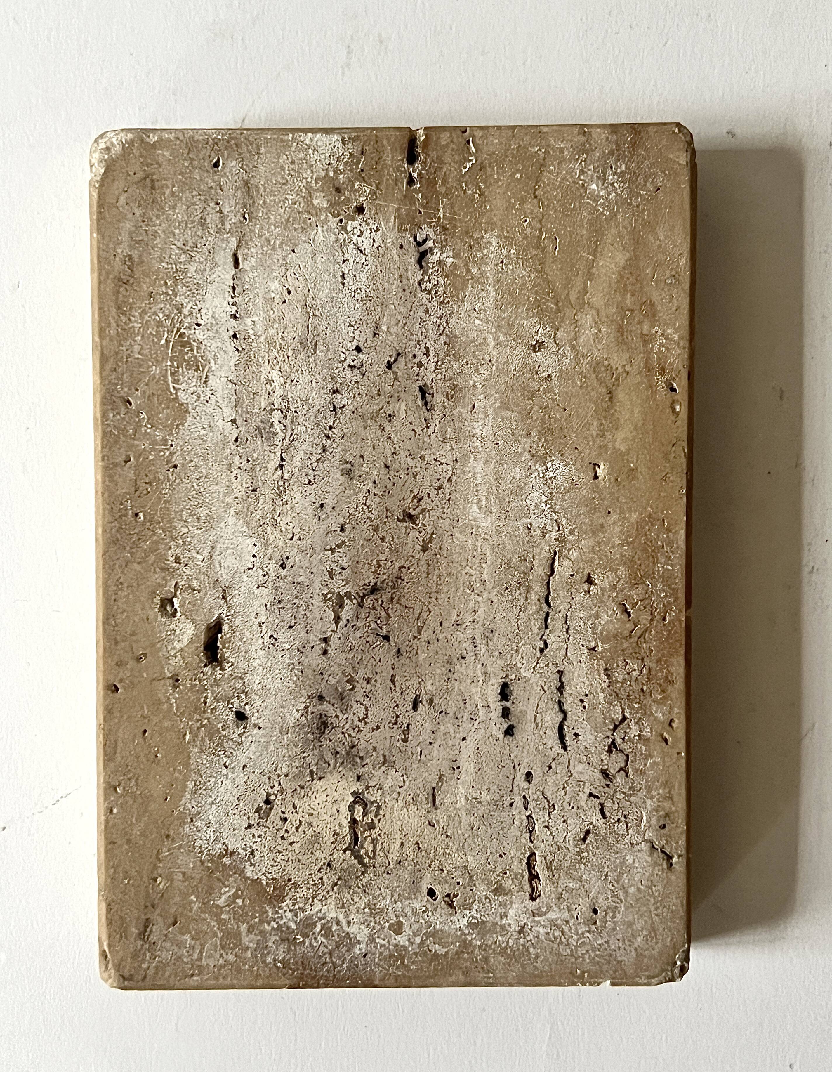 Travertine soap dish / pocket emptier, Italy 1970