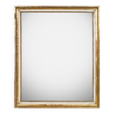 19th C French Giltwood Rectangular Mirror with Foxed Glass