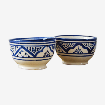 Ensemble de deux bols marocain en terre cuite émaillée