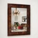 Square Biedermeier Antique 19th Century Walnut Wall Mirror, Vienna, 1850s