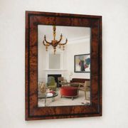Square Biedermeier Antique 19th Century Walnut Wall Mirror, Vienna, 1850s