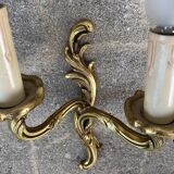 Pair of baroque gilt bronze wall lamps