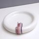 Round White Ceramic Catchall by Ambrogio Pozzi with Hand Painted Details, I