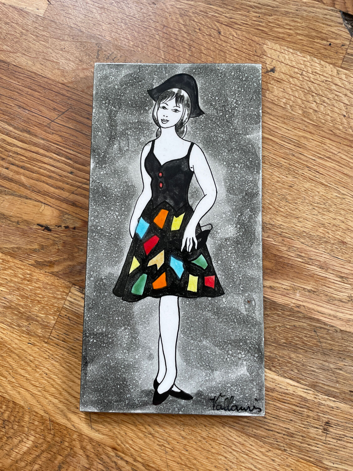 Vallauris decorative earthenware tile