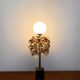 Gilded  italian Hollywood Regency bay leaf table lamp by Sergio Terzani