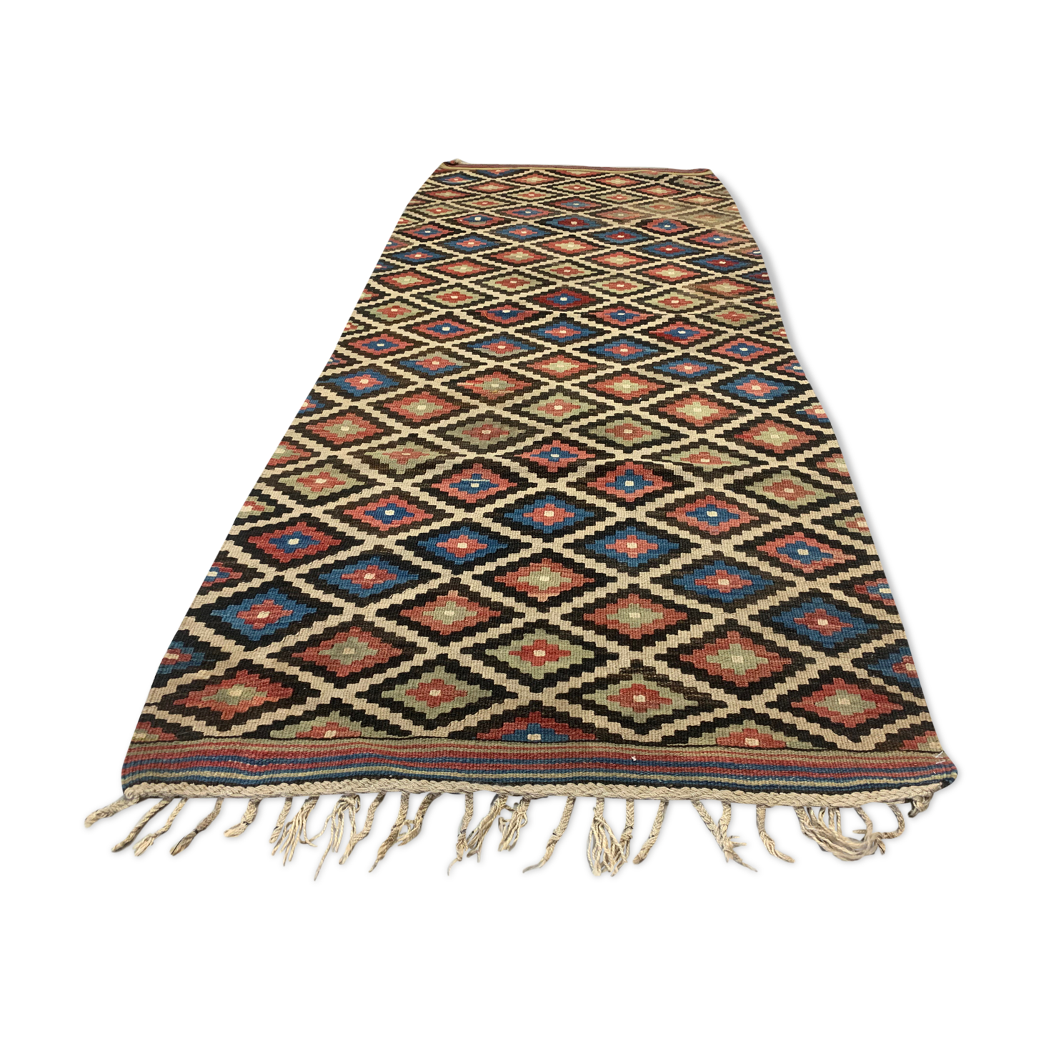 Old Turkish Kilim Runner 193x88 cm, shabby chic, vintage, wool kelim, Antique